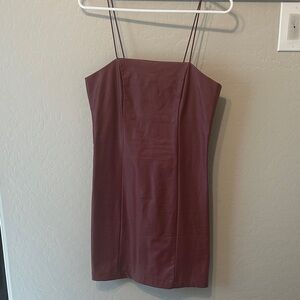 Elegant Burgundy Spaghetti Strap Dress